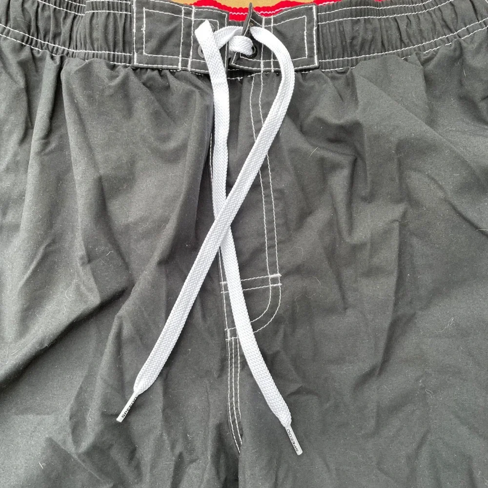 Speedo Swim Trunks Mens XL Black Beach Pool Built-in Mesh Liner Drawstrings